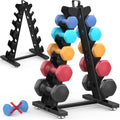 TomCare Dumbbell Rack - 6-Tier A-Frame Weight Storage Stand for Home Gym | Metal Holder with Handle