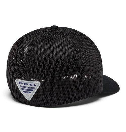 Columbia Unisex PFG Statetriot Mesh Ball Cap, Black/USA Patch, Small/Medium