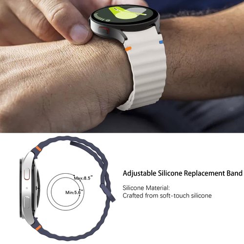 Compatible with Cubitt Viva Pro Smart Watch Band, Lamshaw New Silicone Woven Line Adjustable Replacement Strap Compatible with Cubitt Viva Pro, Viva, Aura Pro, Aura Smart Watch (3 Pack-Black+White+Blue, 22mm size band)