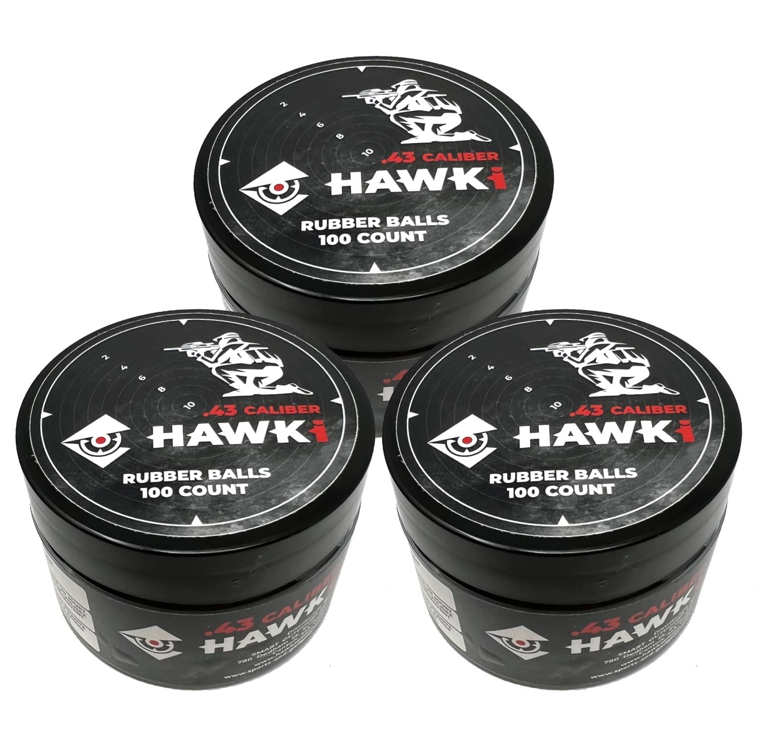 Hawki .43 Cal Training Rubber Balls for Paintball Guns 300 Pack (Black)