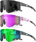 Skiennix Kids Sunglasses - UV400 Protection for Boys & Girls Ages 6-14 | 3-Pack Sports Shades