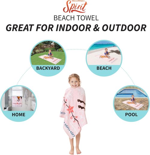 Franco Spirit Riding Free Kids Bath Towel - Super Soft Cotton, 58 in x 28 in, Perfect for Pool & Beach