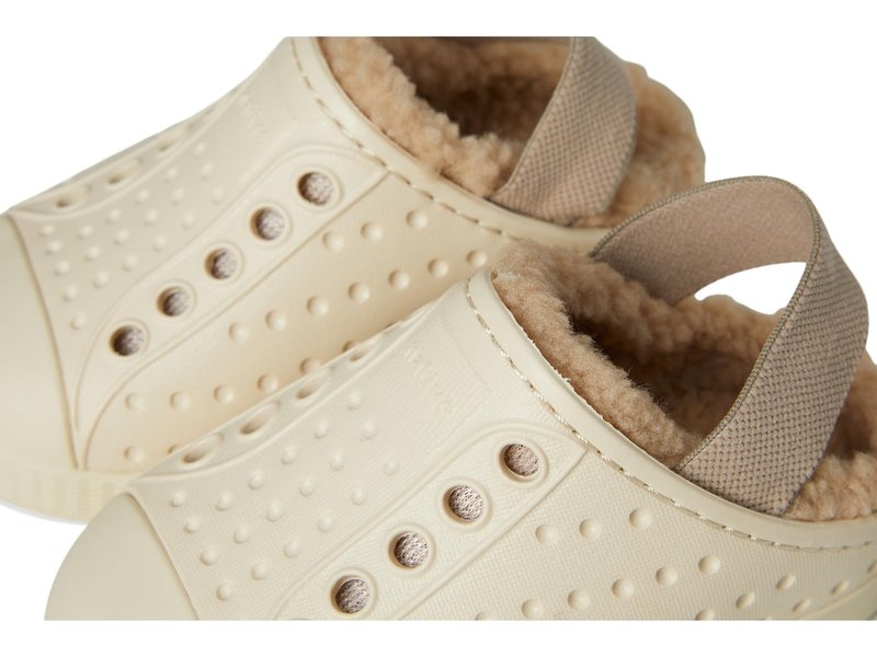 Native Shoes Unisex-Kids Jefferson Cozy Sneakers, Bone White/Bone White/Flax Tan, 10 Toddler