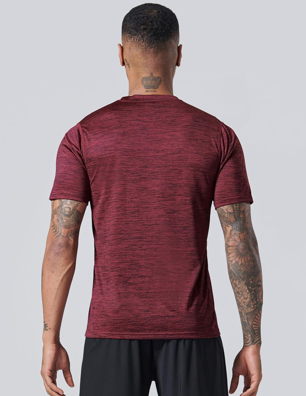 Skiennix Men's Active Quick Dry Crew Neck T-Shirts - 5 Pack Athletic Gym Tees in Bulk