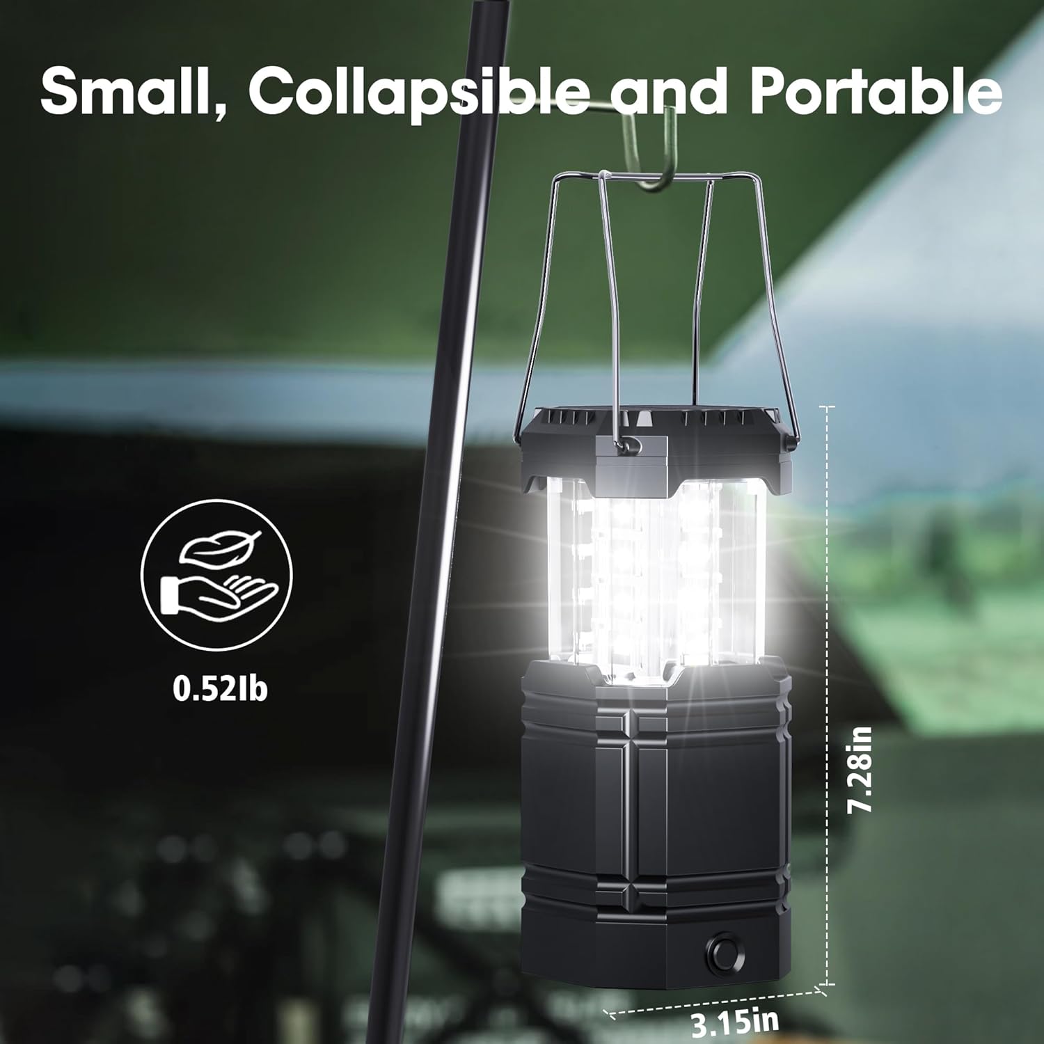 Rechargeable Emergency Lanterns - 4 Pack USB-C & Solar Backup | 1600mAh, 30H Runtime, Compact Camping Lights