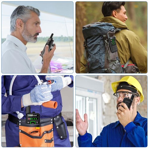 Wanneton RT22pro walkie talkies Wireless Frequency Copy Rechargeable Walkie Talkies for Adults,walkie talkies 4 Pack Long Range with VOX, Scrambling, decoding, Battery Display, scanning.