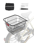 VEVOR Rear Bike Basket, Metal Wire Bicycle Basket with Reflective Tail Light & Waterproof Cover, Durable Bike Back Basket, Fits to Most Rear Bike Racks