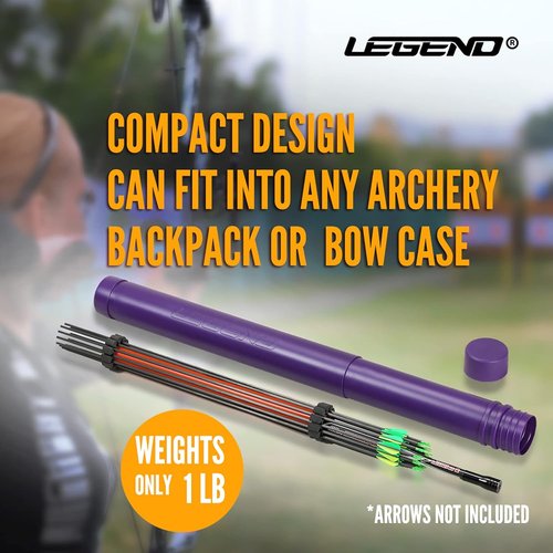 Legend Arrow Tube Case - Adjustable Holder for Hunting & Target Shooting | Extendable Design with EVA Foam Separators for 12 Carbon Arrows