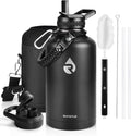RAYMYLO Insulated Water Bottle - 64 oz Triple Wall Vacuum Stainless Steel | Cold for 48 Hrs, Leak Proof, Magic Black