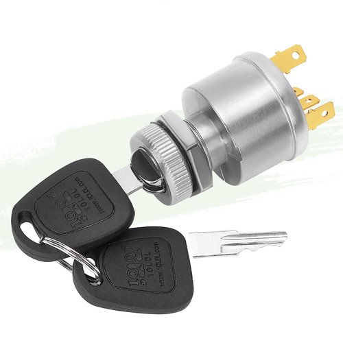 10L0L Golf Cart Ignition Switch for EZGO TXT Workhorse, ST, Shuttle, Medalist, Marathon 1981-Up Golf Cart, 3-Way 4-Terminal with 2 Standard Keys OEM 33639-G01 33639G03