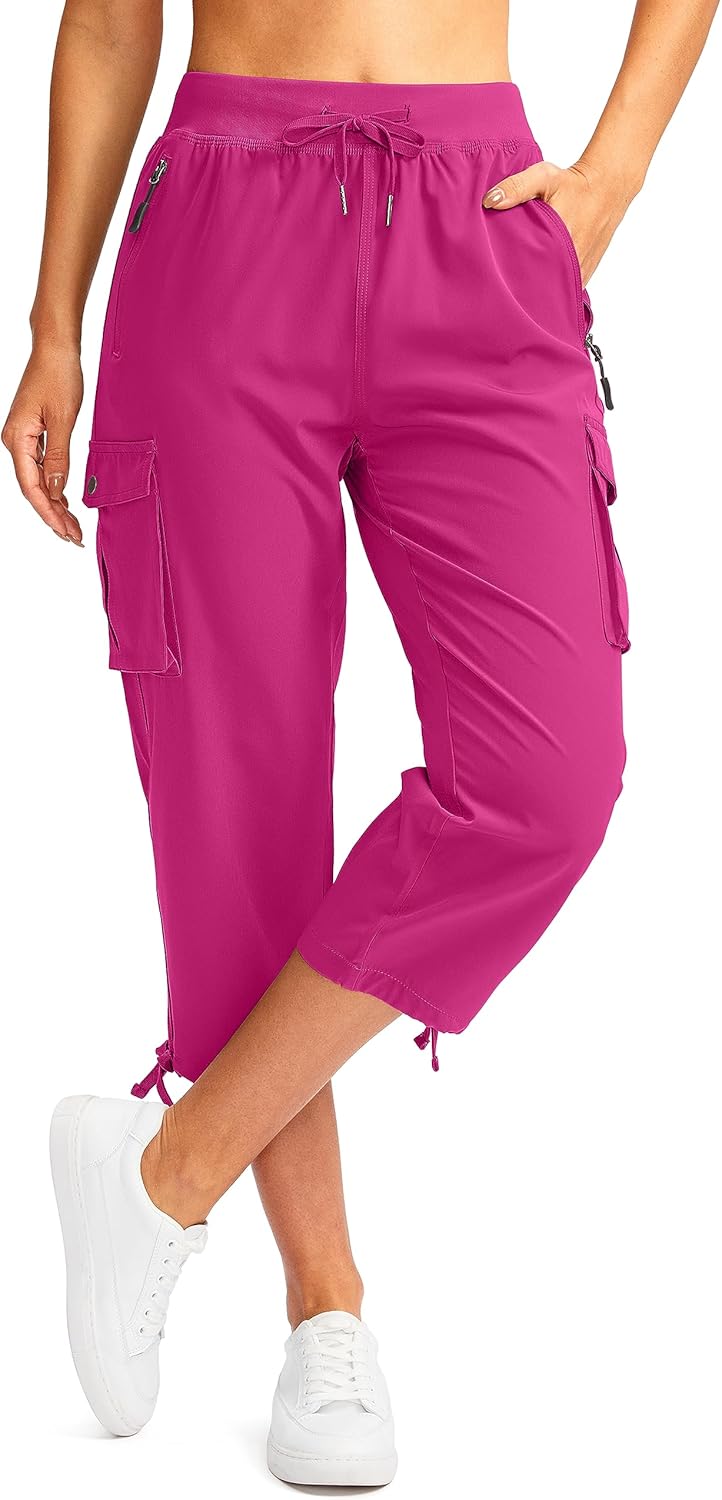 Soothfeel Women's Cargo Capris Pants - Lightweight Quick-Dry Travel & Hiking | 6 Pockets, Casual Summer Wear