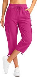 Soothfeel Women's Cargo Capris Pants - Lightweight Quick-Dry Travel & Hiking | 6 Pockets, Casual Summer Wear