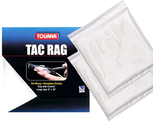 Tourna Tac Rag Sticky Grip Enhancer 2 Pack, White