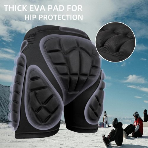 Cienfy 3D Hip Protection Eva Butt Pads Protective Padded Shorts Crash Pad Impact Gear for Skiing Skating Snowboarding Skateboarding (Medium)