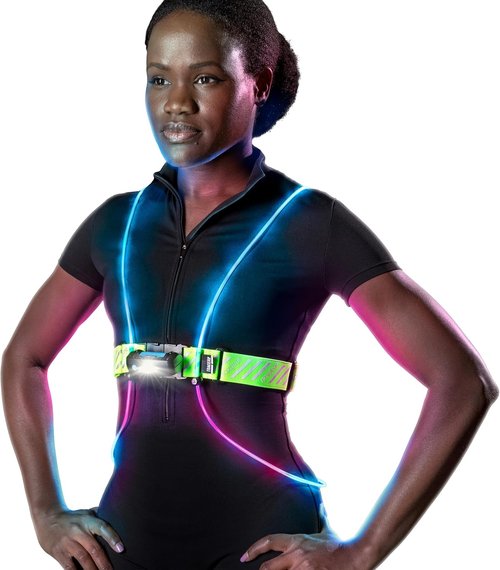 Noxgear Tracer2 Running Vest - Multicolor Light-Up & Reflective | Rechargeable Ultra-Bright Lights