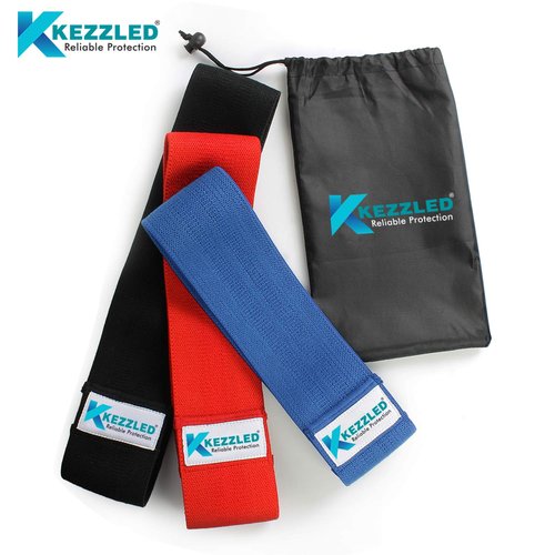 Kezzled Resistance Exercise Loop Bands Home Gym Fitness Equipment, Body Stretching, Strength Training, Physical Therapy, Rehab, Workout Anti Slip Pilates Flexbands for Legs Butts & Booty Pack of 3