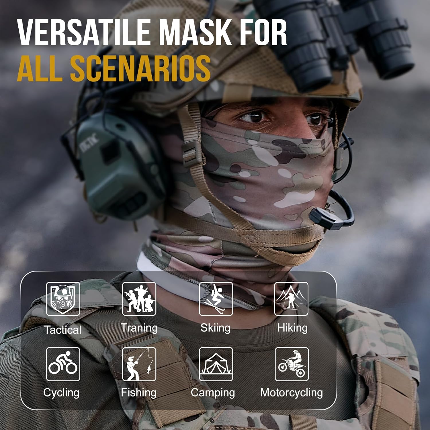 OneTigris Balaclava Face Mask - Tactical Full Head Wrap for Men & Women | Cooling Neck Gaiter for Hiking & Cycling