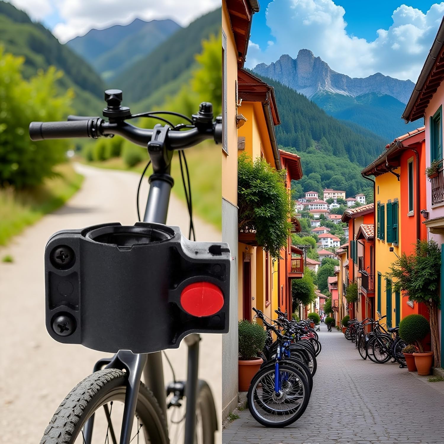 Universal Bike U-Lock Holder - Mount for Road and Mountain Bikes, Adjustable No-Drill Frame Bracket with Anti-Slip Design (Black)