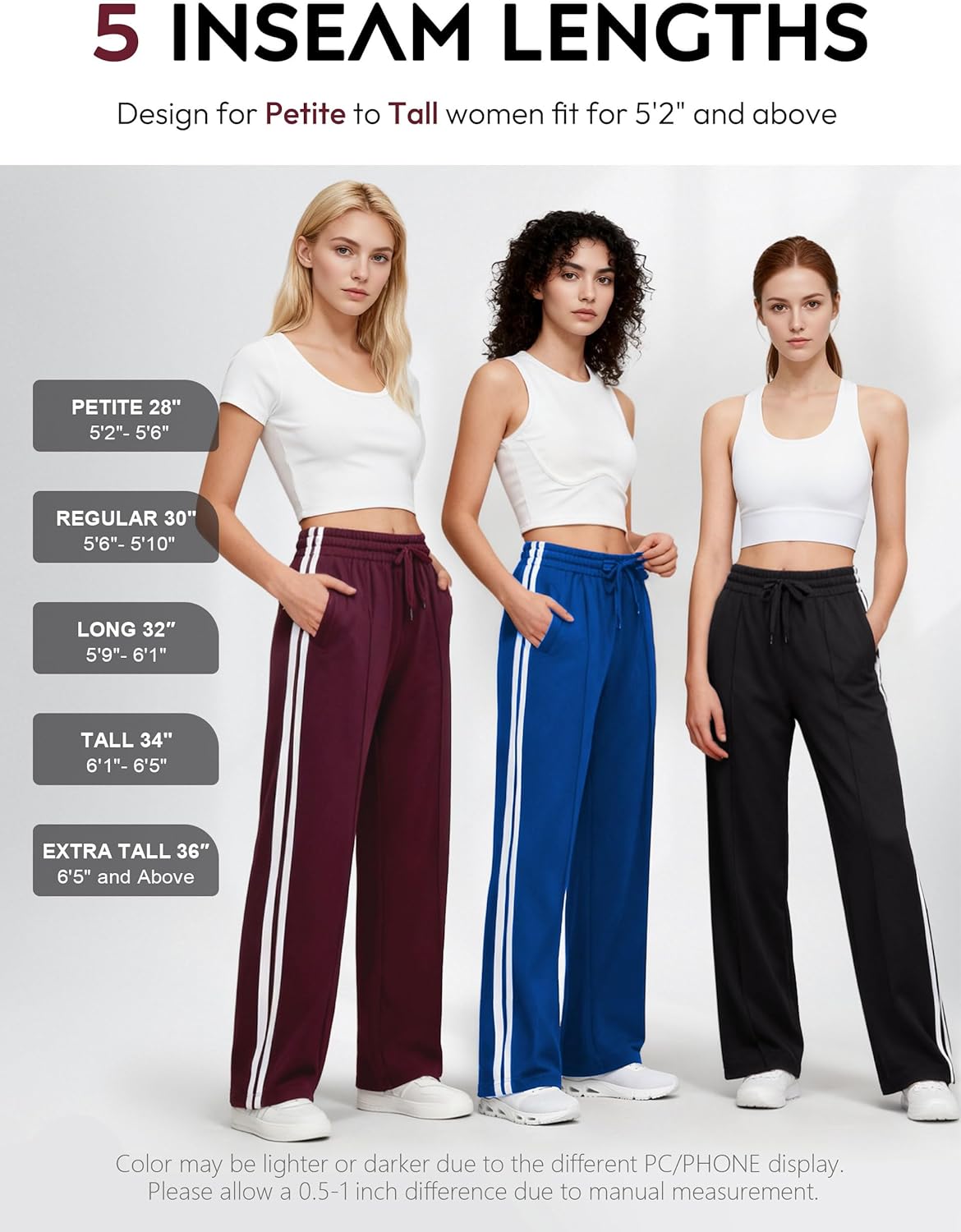 Tapata Women's Track Pants - Loose Straight Leg Athletic Jogging Sweatpants | Warm-Up Comfort, Multiple Inseams