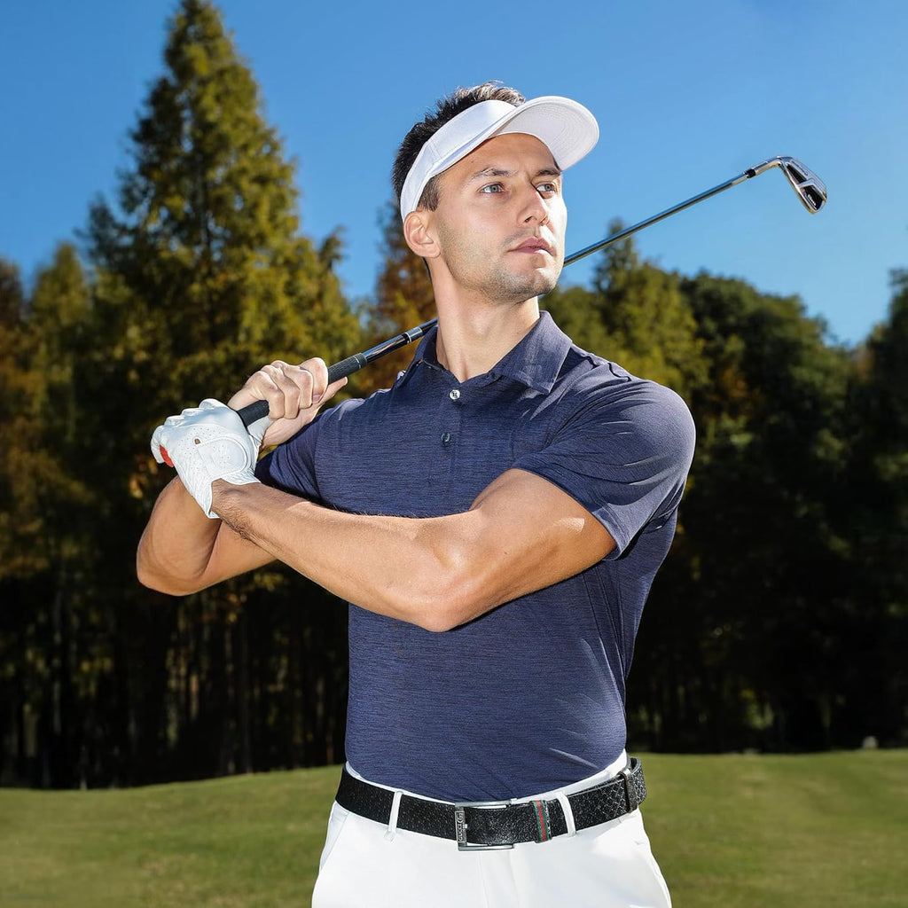 BOOJO Polo Shirts for Men - Quick-Dry Moisture-Wicking Black Short Sleeve Golf Tees for Casual & Athletic Wear