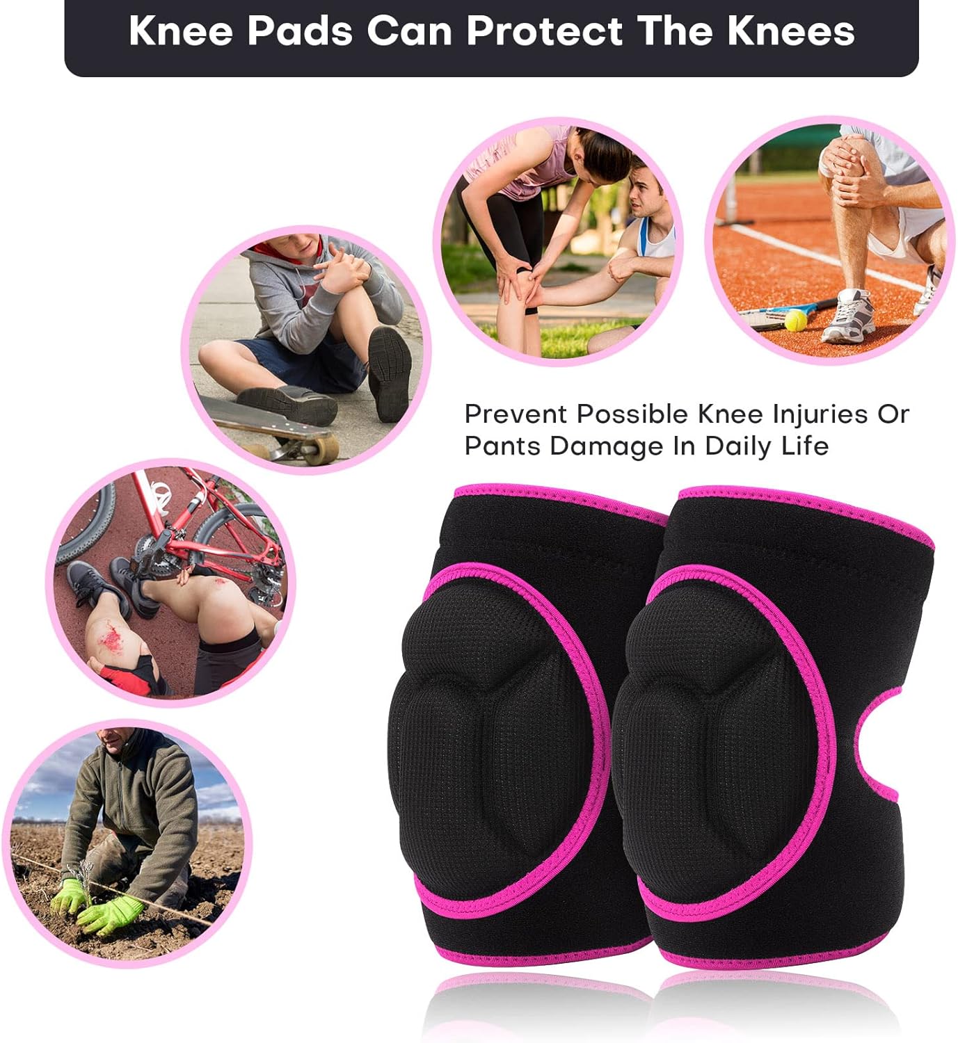 Skiennix Knee Pads for Men & Women - High Elastic Fabric for Safety in Construction & Gardening | Durable Protection