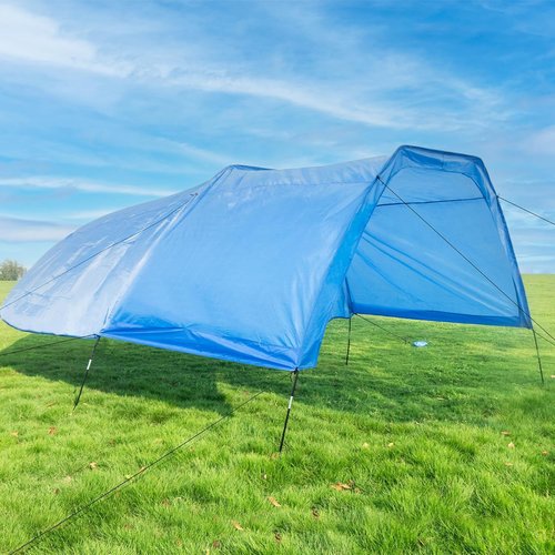 Beach Shade Portable Canopy - 200 Sq. Ft UV Protection Sun Shelter for 4-8 People | Lightweight & Easy Setup (Blue)