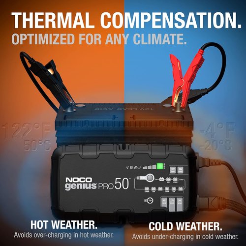 NOCO GeniusPRO50 Smart Battery Charger | 50A 6V/12V/24V Maintainer & Desulfator with Overcharge Protection