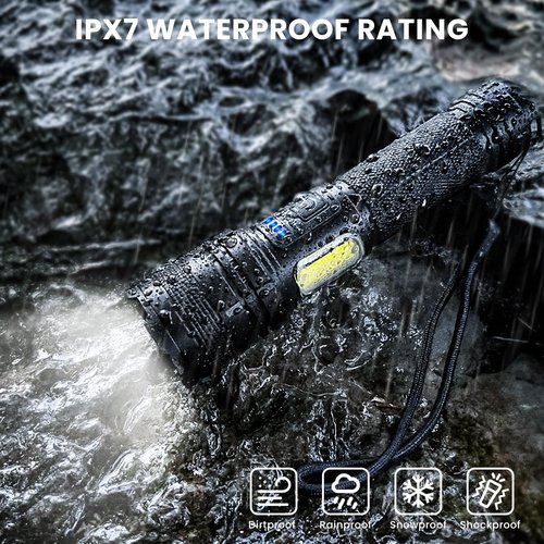 THY TRY Rechargeable LED Flashlights High Lumens, 90000LM Super Bright Flashlights with 7 Modes, High Powered Handheld Flash Light for Home Camping Hiking Night Work (2 Pack)