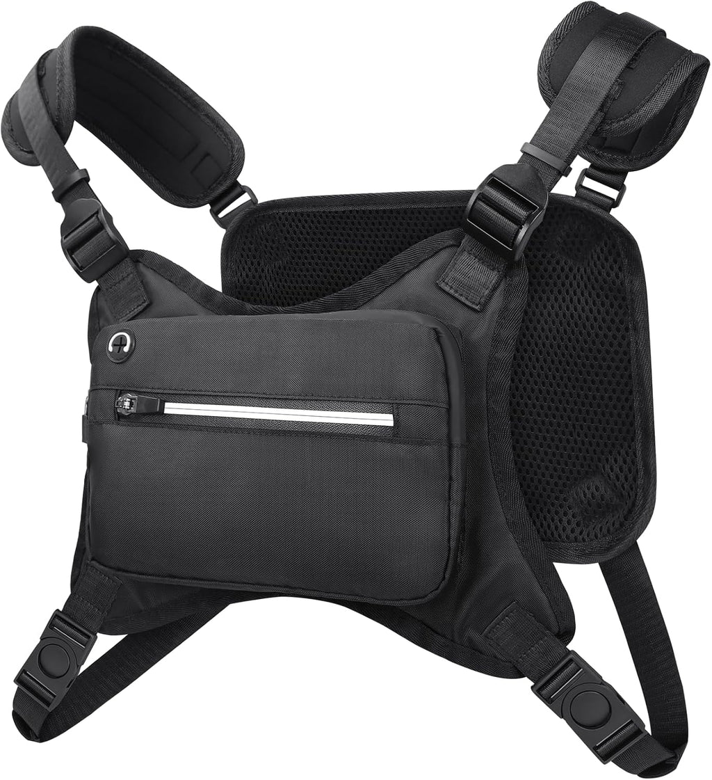 Skiennix Water Resistant Chest Pack - Lightweight Running Vest with Reflective Strip & Phone Holder | Ideal for Hiking & Cycling