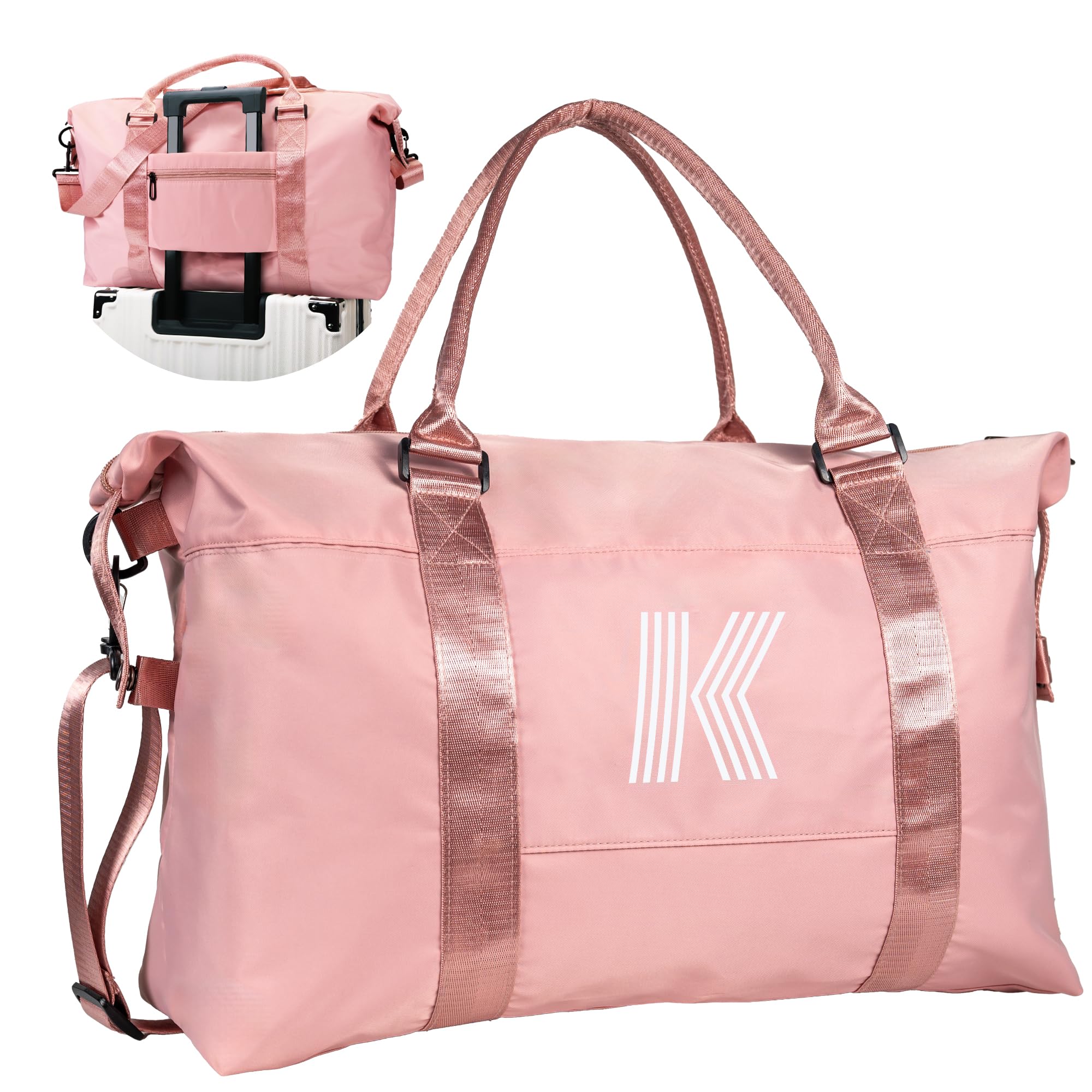 Vogewood Graduation Gifts-Birthday Gifts for Girl 8 9 10 11 12 13 14 15 16 Year Old, Granddaughter Gift, Travel Duffel Bag, Kids Weekender Bag,Daughter Gift Teen Girl Gifts Trendy Stuff (Letter K)