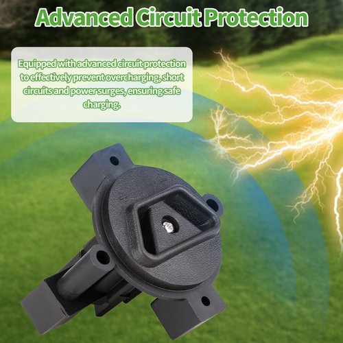 10L0L Golf Cart 2 Prong DC Charger Plug Receptacle for 36 Volt Club Car All Year, EZGO Pre-1983, Yamaha G14/G16 Electric Models, OEM 18548G1, JN4-H6181-00, 8428