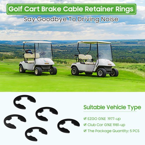 10L0L Golf Cart Brake Cable Retainer Rings Compatible with Club Car 1981- up & EZGO 1977- up G&E Golf Cart Models, OEM# 1011779 12305-G1