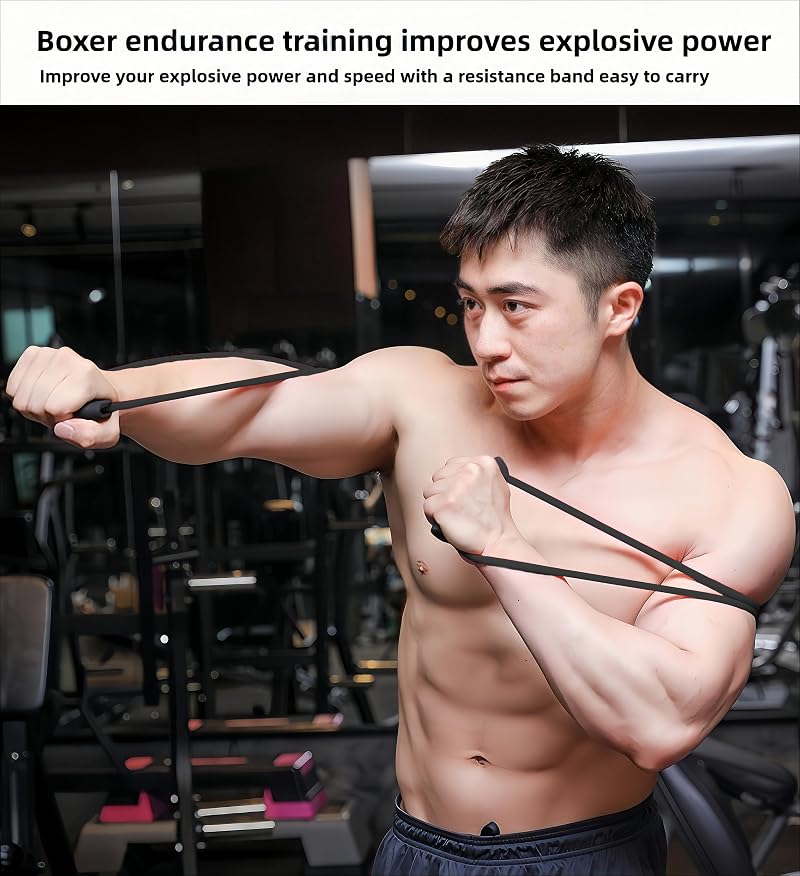 Sansenwanwo Boxing Resistance Bands Set, Black – Speed & Strength Training for Fighters