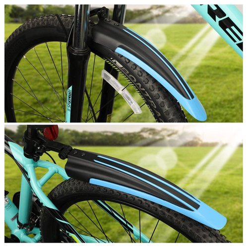 TAGVO Bicycle Mudguard Fit for 20/22/24/26 Inch, Universal Full Coverage Thicken Widen Front and Rear Adjustable Mudguard, Mountain Bike Mudguard Set, MTB Road Bike