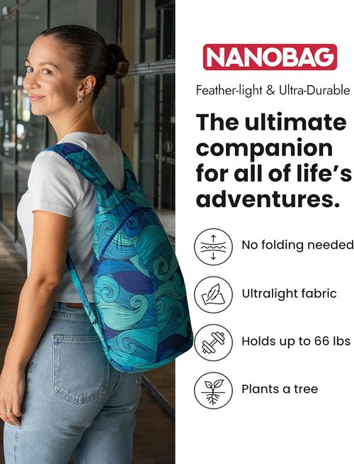 Nanobag Daypack - Ultralight 16L Foldable Backpack for Travel & Hiking | Reusable & Packable Design