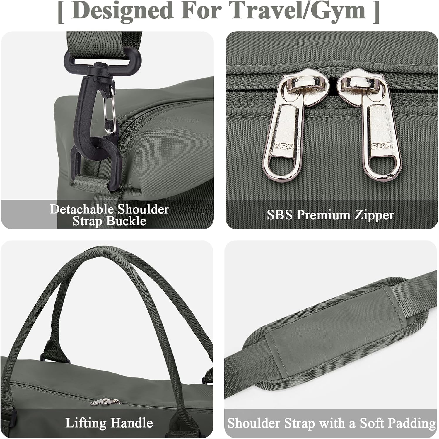 Skiennix Travel Duffel Bag - Shoes Compartment & Carry-On Overnight Weekender | 18x14x8 for Spirit Airlines