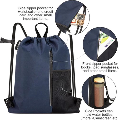 HOLYLUCK Drawstring Backpack - Versatile Gym Bag for Men & Women | Ideal for Beach & Sports Activities