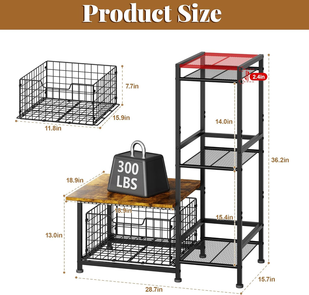Yuyetuyo Mini Fridge Stand - Stylish Coffee Bar & Wine Cabinet Storage for Dorm, Apartment, Office