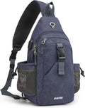 G4Free Canvas Sling Bag Crossbody Backpack with USB Charging Port & RFID Blocking, Hiking Daypack Chest Bag for Women Men
