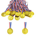 Pemalin 30 Pcs Gold Winner Medals Bulk for Kids, Trophy Team Prize Gifts, Children's Plastic Golden Awards Medals with Neck Ribbon for Sports, Games Competitions, Party Favors and Decorations