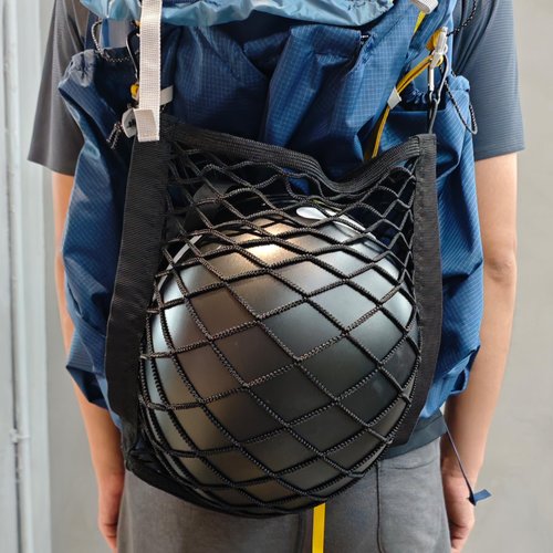 Helmet Holder for Backpack, Could be Used as Cover and Container, 4 Sides Elastic Bands, Comes with 4 Carabiners, Carrying Your Helmet in an Elegant Way