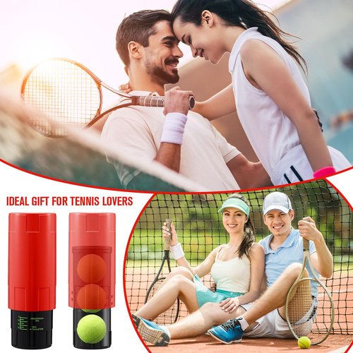 Soulchen 1 Pack Tennis Ball Pressurizer - Tennis Ball Storage Canister Holds 3 Balls Under 14 Psi Pressure, Reusable Stuff for Bounce Retention, Lightweight & Durable (Red)