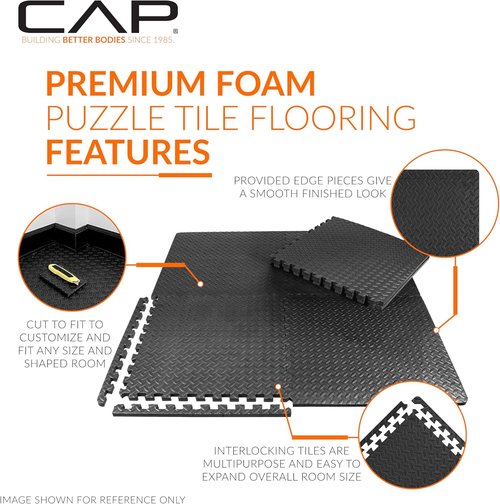 CAP Puzzle Exercise Mats | 1/2” Thick EVA Interlocking Foam Tiles for Home Gym Flooring | Multiple Options