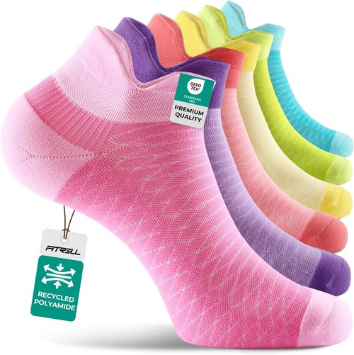 FITRELL Ankle Compression Socks - Cushioned Arch Support for Plantar Fasciitis Relief | 5/6 Pairs