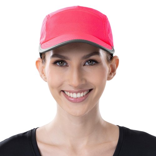 Headsweats Performance Race/Running/Outdoor Sports Hat, High Visibility Neon Pink Reflective