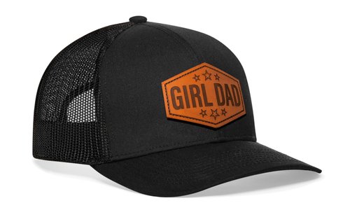 HAKA Girl-Dad Black Trucker Hat – Father Mesh Snapback Cap for Men, Women & Golf, Girl-Dad Design Baseball Dad Hat