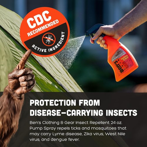 Ben's Clothing & Gear Insect Repellent - Long-Lasting Protection Spray for Clothes - 24 fl oz with Permethrin