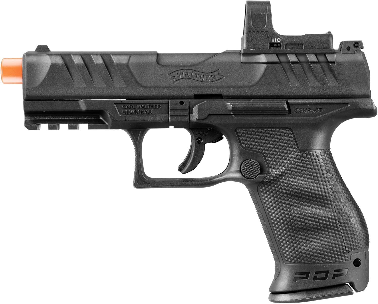 Walther PDP Compact Airsoft Gun - Optics-Ready 6mm BB Pistol with RDS8 Red Dot Sight
