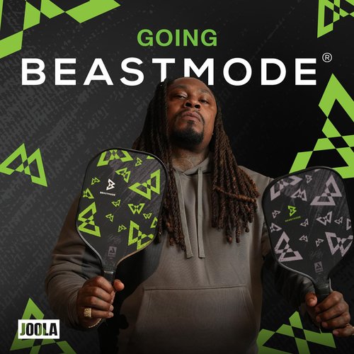 JOOLA Beastmode Pickleball Paddles Set of Two with Reinforced Fiberglass Surface and Honeycomb Polypropylene Core - Includes 2 Pickleball Rackets, 4 Pickleball Balls, and Carry Bag with Strap