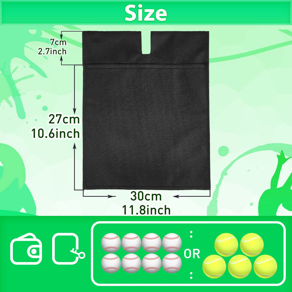 Fabbay 2 Pieces Umpire Ball Bag Umpire Gear Baseball Softball Umpire Bag Quality Woven Polyester Fabric for Baseball Softball with Belt Extra Large(Black)